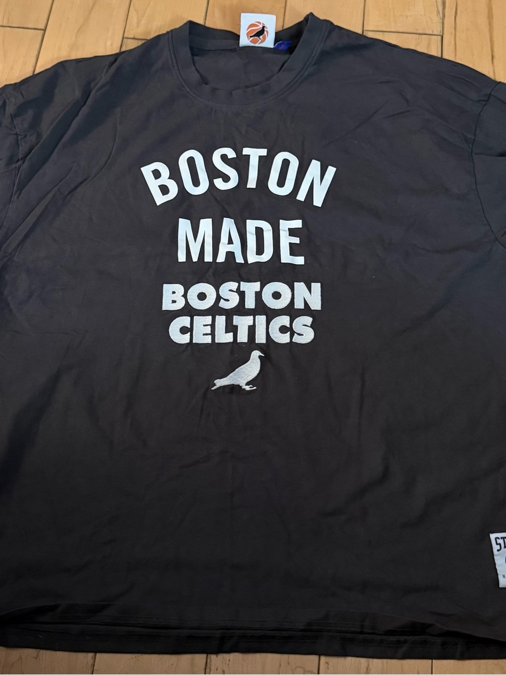Staple Black Short Sleeve Tee with White 'Boston Made' Graphic